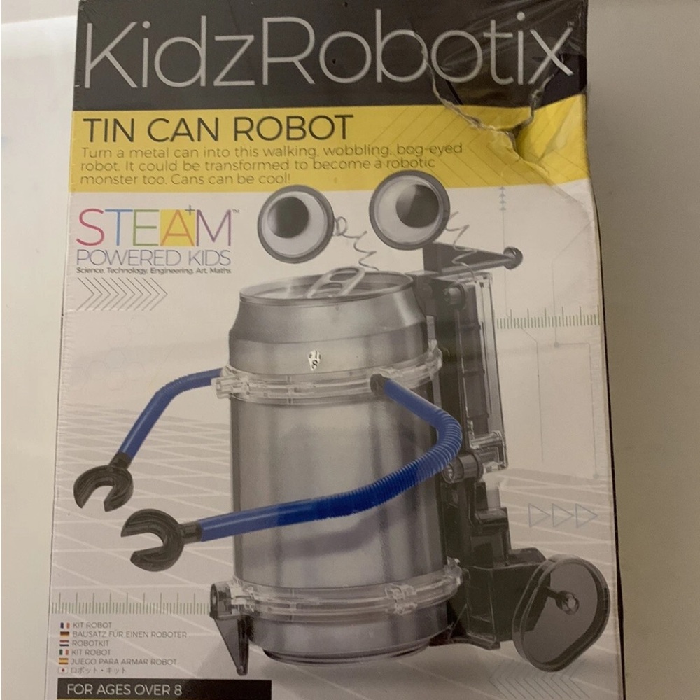 KidzRobotix Tin‎ Can Robot Kit - Silver and Blue